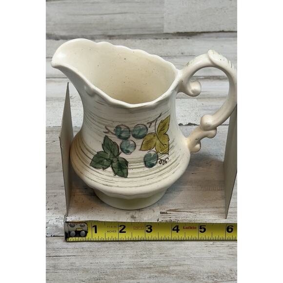 Metlox Pottery Vernon Ware Vineyard 24 Oz. Pitcher Flawless 6.5" - Picture 7 of 9